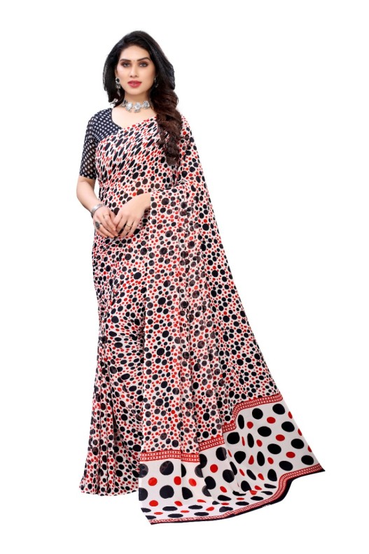 Fancy Georgette Printed Saree With blouse